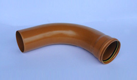 Curva PVC longa esgoto ocre