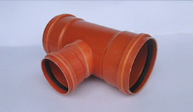 Tê PVC esgoto ocre de redução